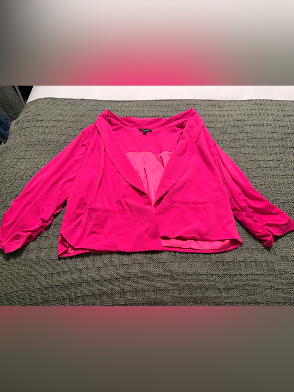 Hot Pink Open Front Draped Blazer torrid size 4